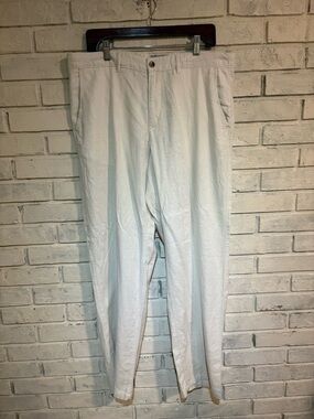 M&S Collection Classic Off-White Men's Casual Pants gently worn flax linen
